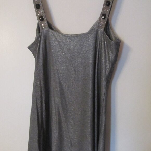 Silver Metallic Top with Embellishments Size Small - Picture 3 of 9